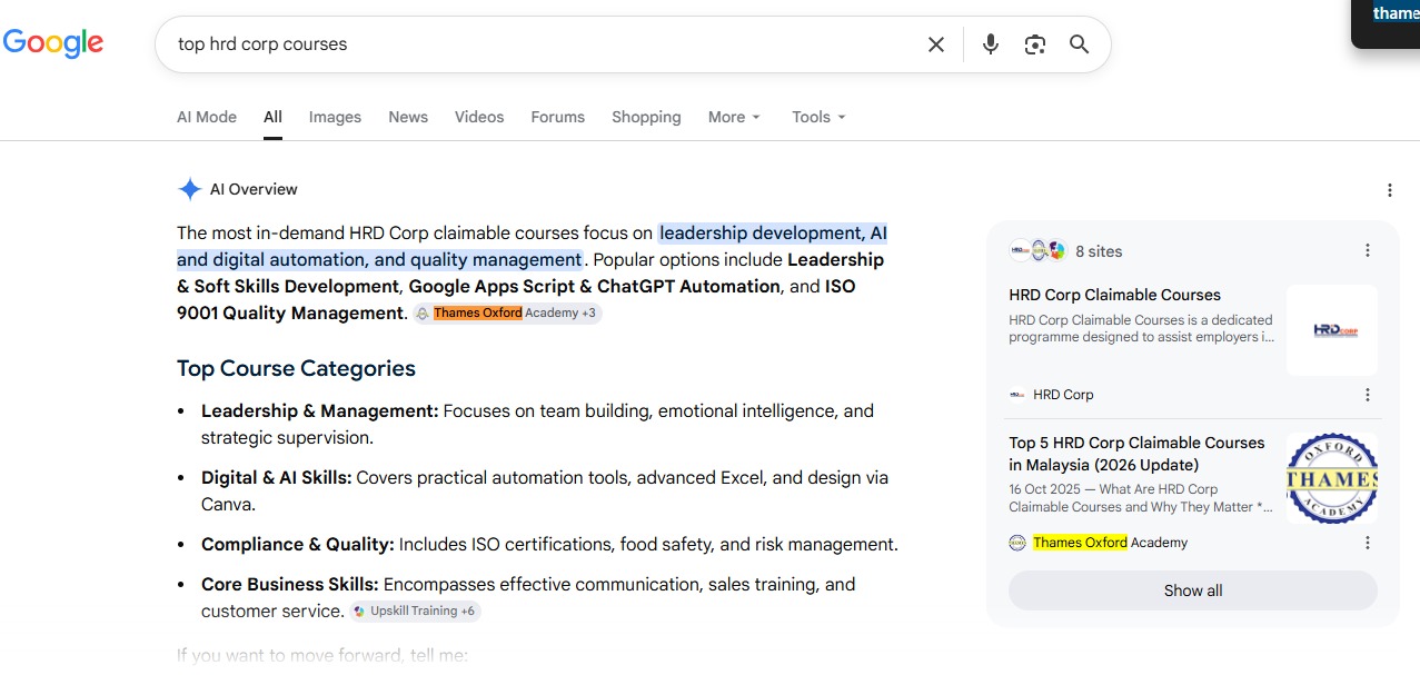 SEO results